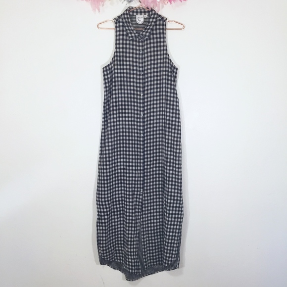 Buckle Dresses & Skirts - White Crow Gingham Button Front Collared Dress